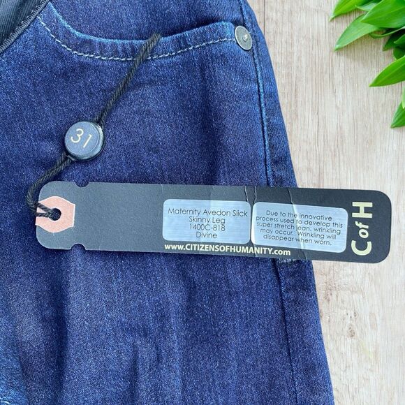 NWT Citizens Of Humanity Maternity Dark Blue Skinny Jeans - Picture 3 of 4